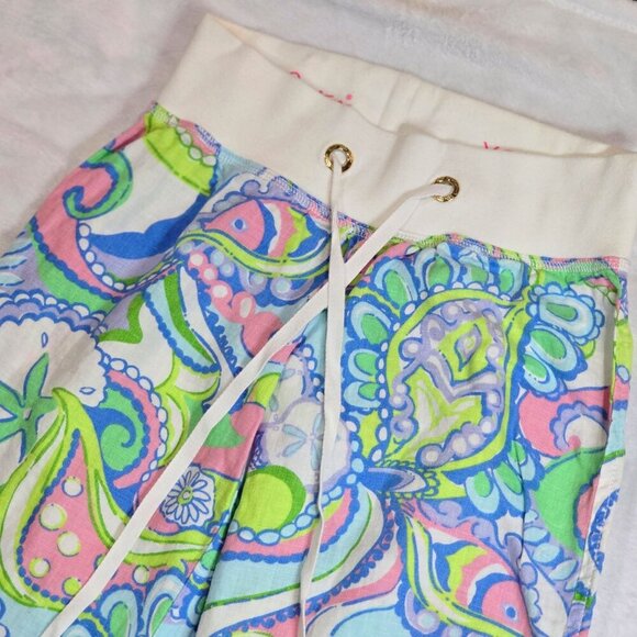 Lilly Pulitzer ✦ Beach Pant ✦ Colorful Paisley Print Drawstring Waist Relaxed XS - Picture 7 of 13